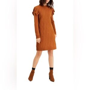 BAR III DRESSES Womens Long Sleeve Crew Neck Above The Knee Sweater Dress